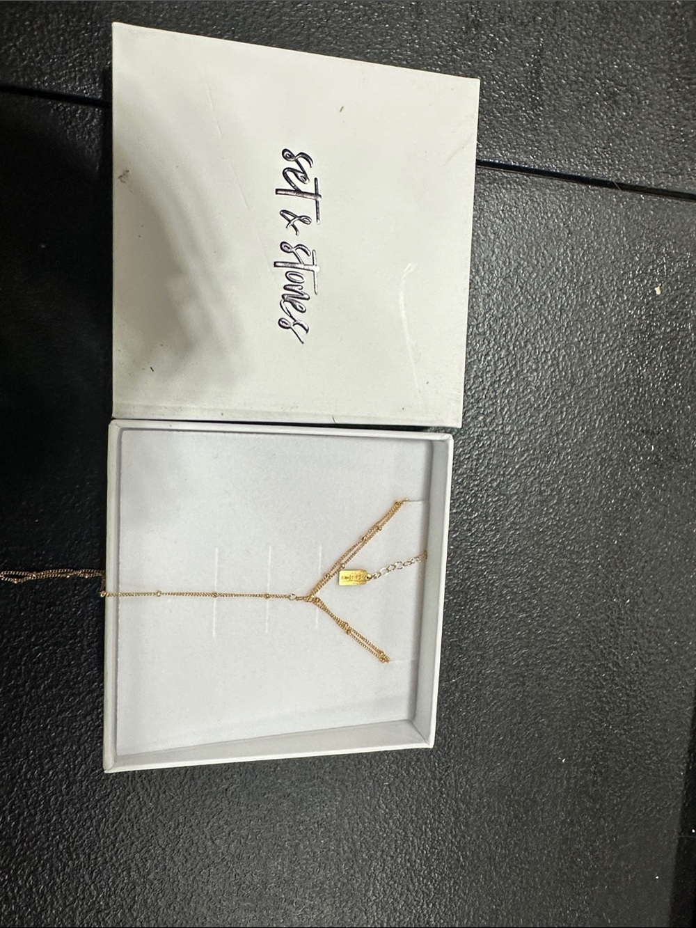 H&M Gold Layered Y-Drop Bracelet